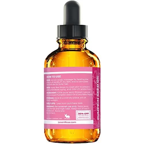 Leven Rose Organic Pumpkin Seed Oil for Hair Growth 1 oz | Deep Hydration & Dandruff Support thumbnail 4