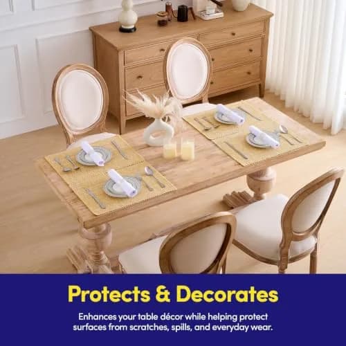 Sweet Home Collection 100% Cotton Placemats for Dining Room Rectangle 13" x 19" | Elegant Table Mat Set thumbnail 6