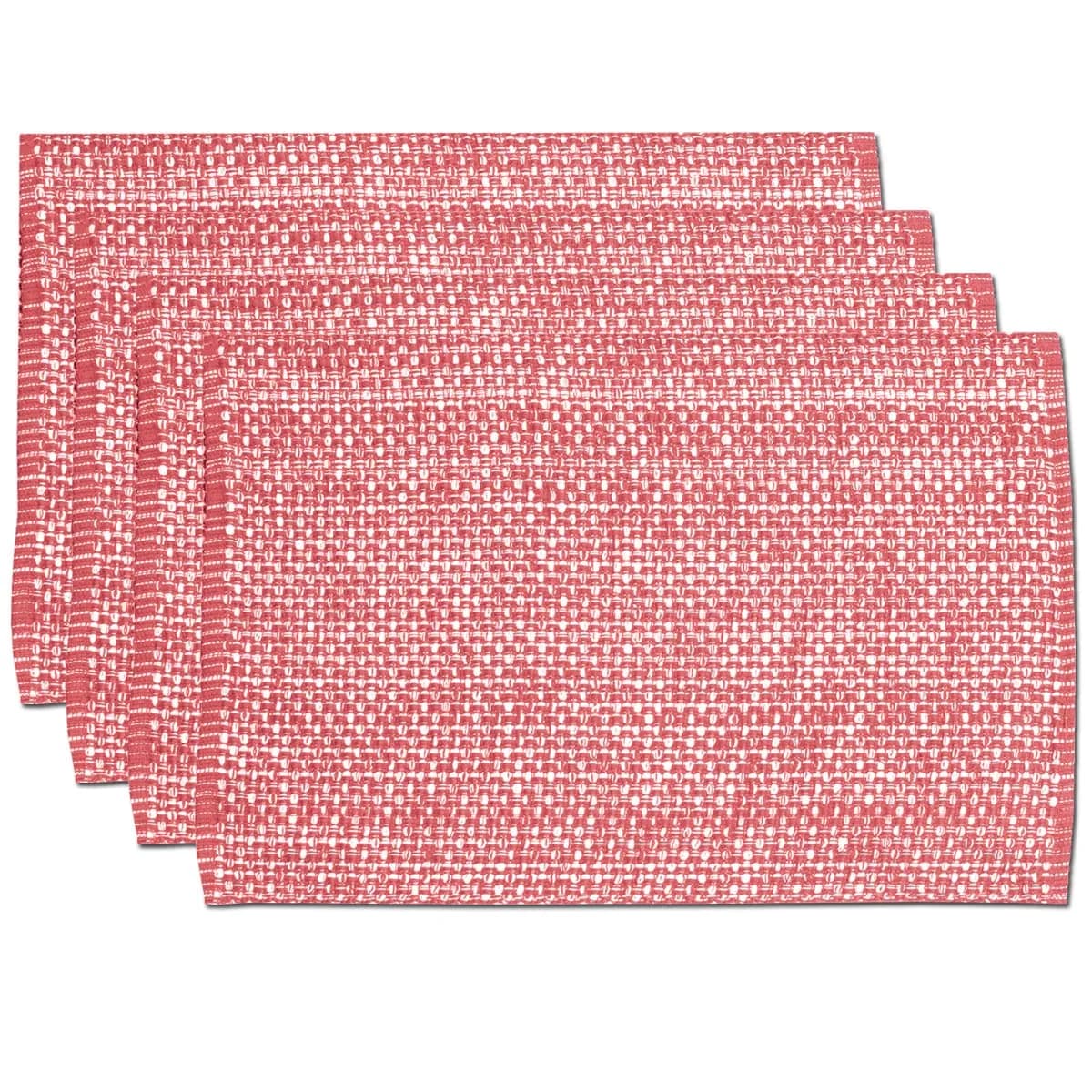 Sweet Home Collection 100% Cotton Placemats for Dining Room | Elegant Two-Tone Woven Fabric, 13" x 19" (Set of 4, Pink) — Pink