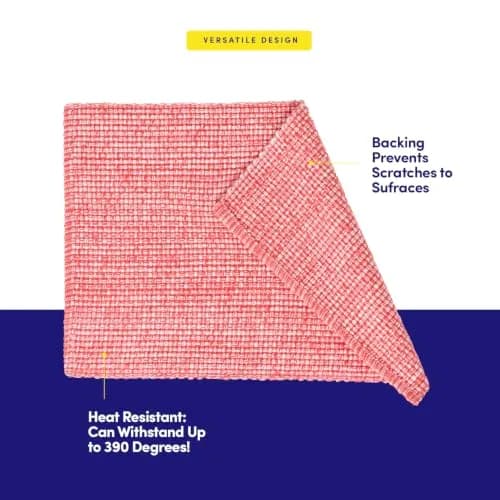 Sweet Home Collection 100% Cotton Placemats for Dining Room | Elegant Two-Tone Woven Fabric, 13" x 19" (Set of 4, Pink) thumbnail 9