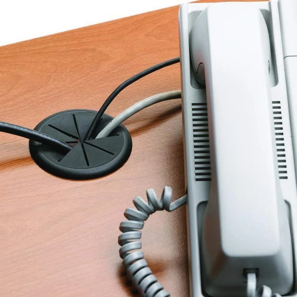 ANZESER Flexible Desk Grommet Black 2-3/8" (6cm) 3-Pack | Organizes Cables for Clean Desks - view 5