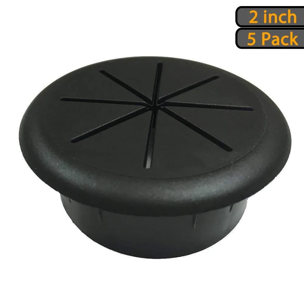 ANZESER Flexible Desk Grommet Black 2-3/8" (6cm) 3-Pack | Organizes Cables for Clean Desks - view 2