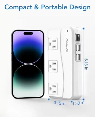 BESTEK Universal Travel Adapter 220V to 110V Converter | 7-in-1 Power Adapter for Worldwide Use thumbnail 8