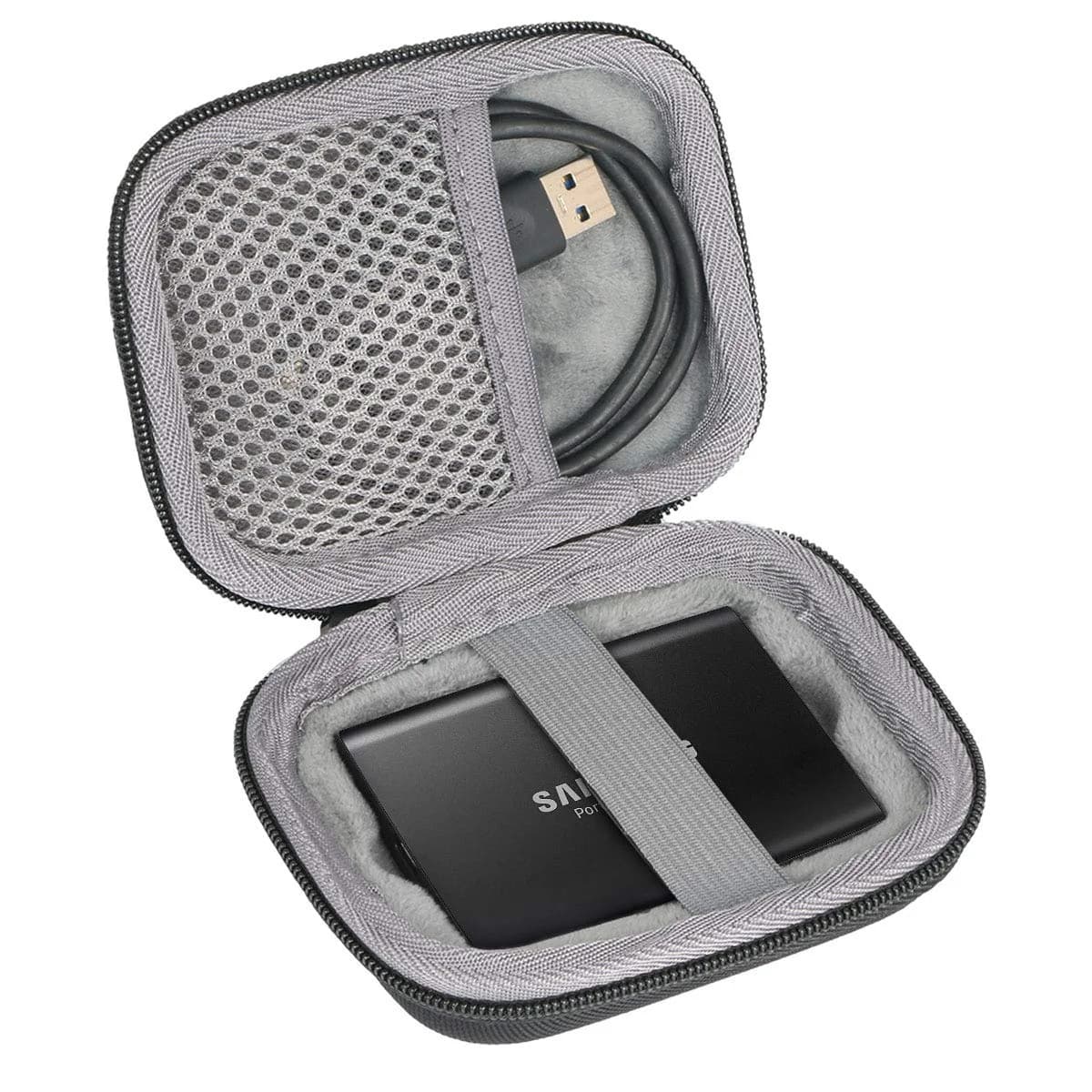 co2CREA Hard Travel Case for Samsung T3 T5 Portable SSD | Shockproof Dustproof Water-Resistant (70-120c) - main product image