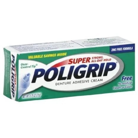 Poligrip Denture Adhesive Cream 0.75 Oz Travel Size | Strong All Day Hold, Zinc-Free thumbnail 2