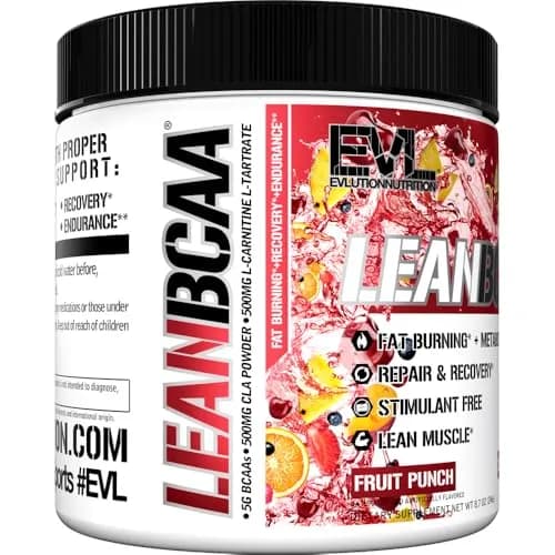 Evlution Lean BCAA Powder with CLA & Carnitine - Fruit Punch 267g (9.4 oz) | Supports Muscle Recovery & Fat Metabolism thumbnail 5