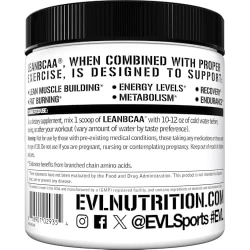 Evlution Lean BCAA Powder with CLA & Carnitine - Fruit Punch 267g (9.4 oz) | Supports Muscle Recovery & Fat Metabolism thumbnail 3