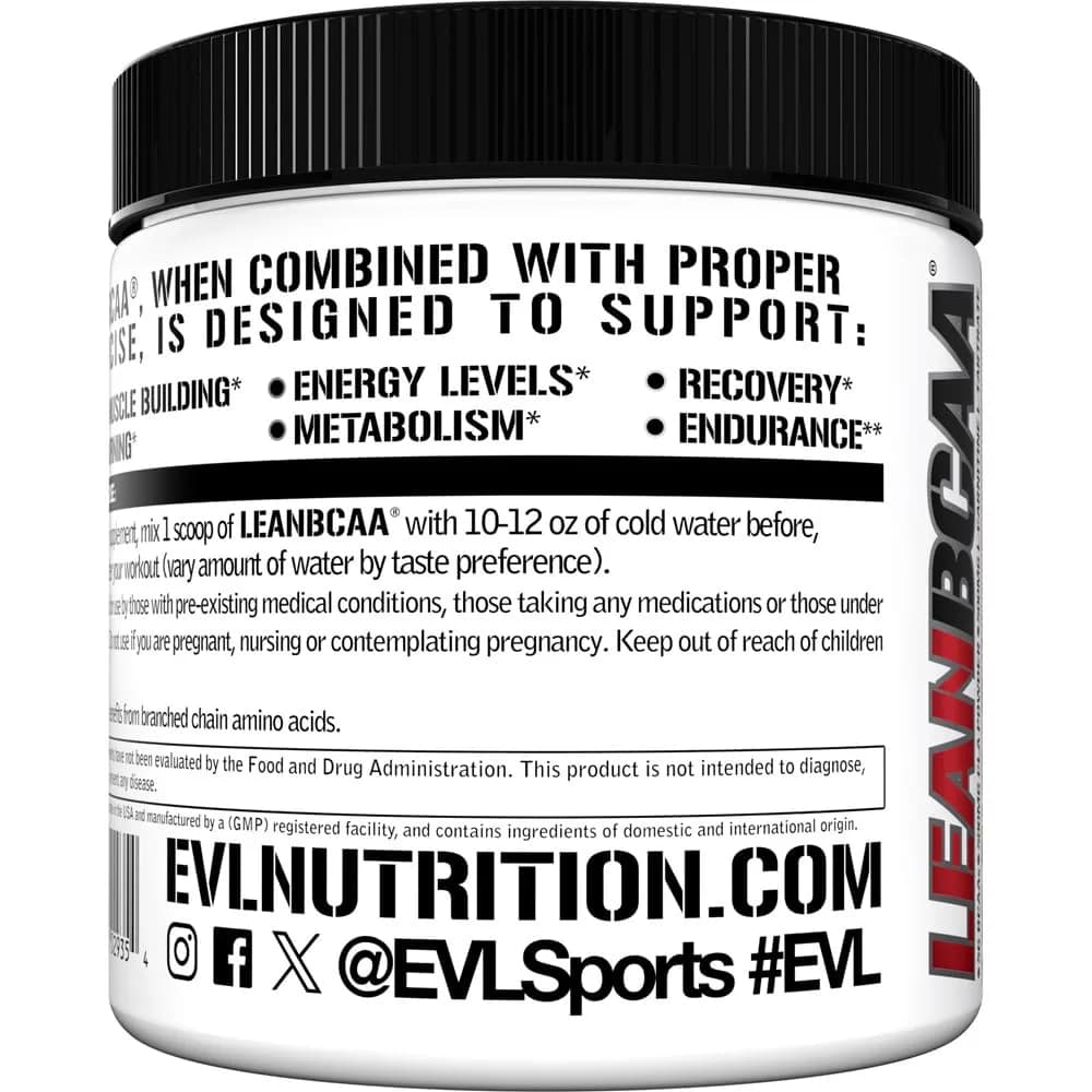 Evlution Lean BCAA Powder with CLA & Carnitine - Fruit Punch 267g (9.4 oz) | Supports Muscle Recovery & Fat Metabolism - view 4