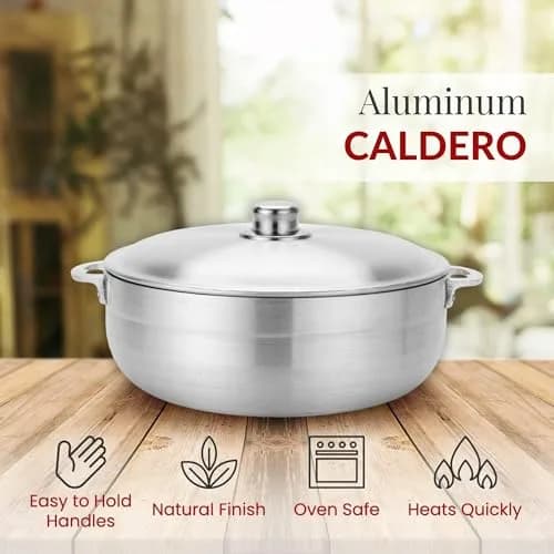 Alpine Cuisine 3.5-Quart Nonstick Aluminum Caldero Pot with Lid | Easy Clean & Durable Cookware thumbnail 7