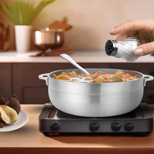 Alpine Cuisine 3.5-Quart Nonstick Aluminum Caldero Pot with Lid | Easy Clean & Durable Cookware thumbnail 2