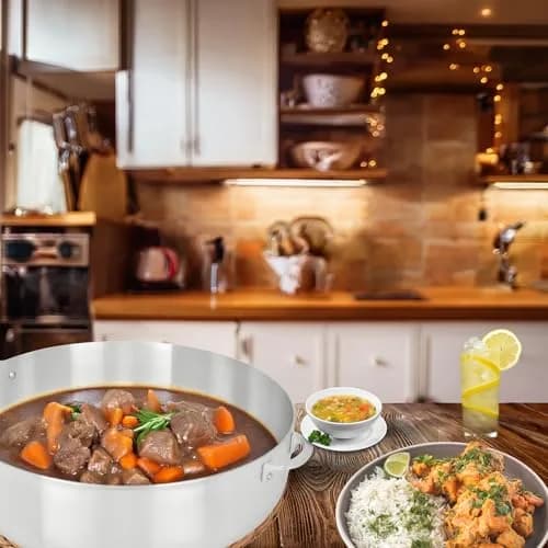 Alpine Cuisine 3.5-Quart Nonstick Aluminum Caldero Pot with Lid | Easy Clean & Durable Cookware thumbnail 3