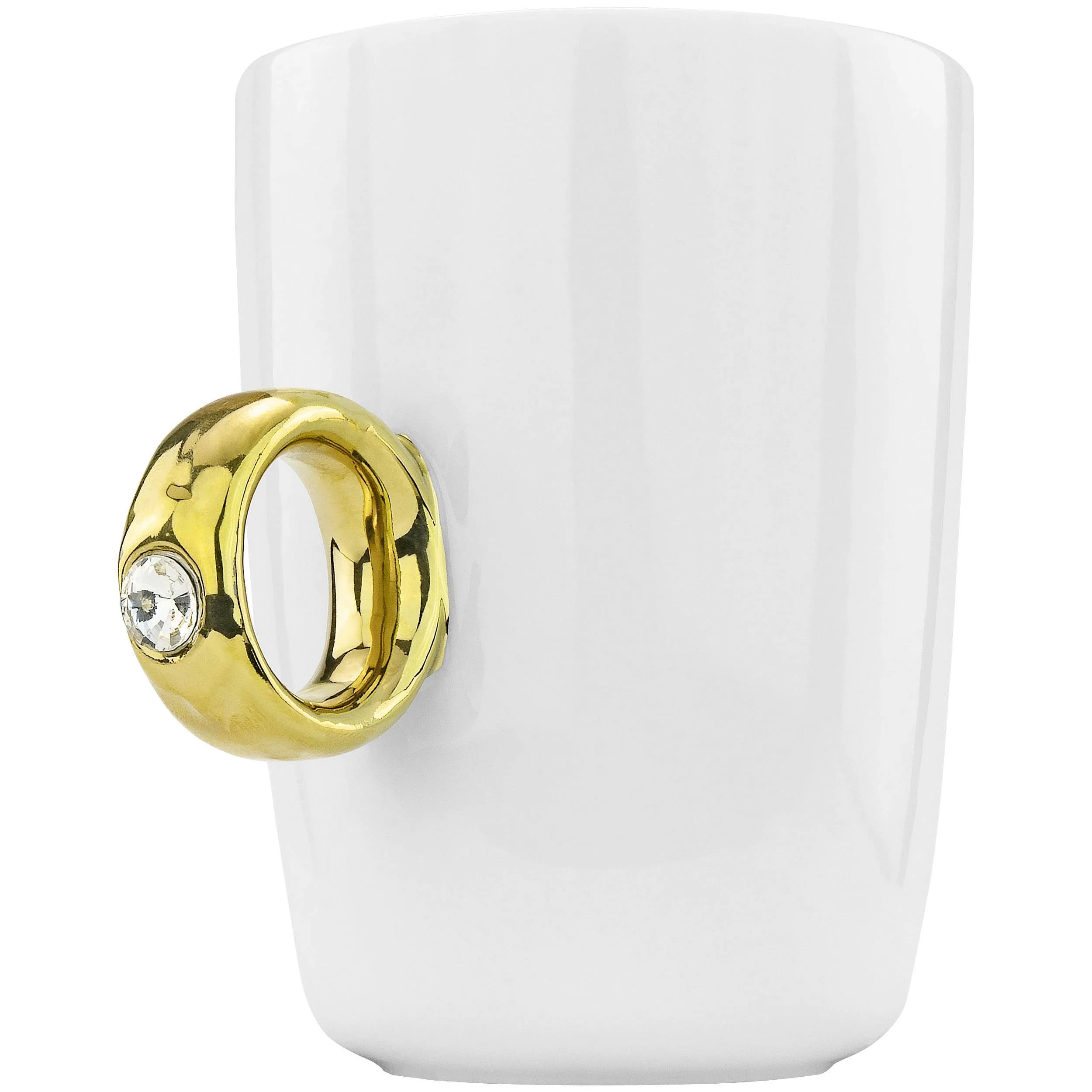 Fairly Odd Novelties Ceramic Engagement 2 Carat Ring Mug | Novelty Gag Gift for Weddings & Parties — 2 Carat Ring Mug