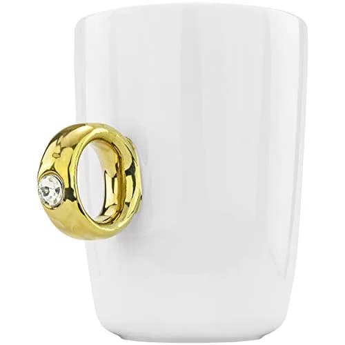 Fairly Odd Novelties Ceramic Engagement 2 Carat Ring Mug | Novelty Gag Gift for Weddings & Parties thumbnail 1