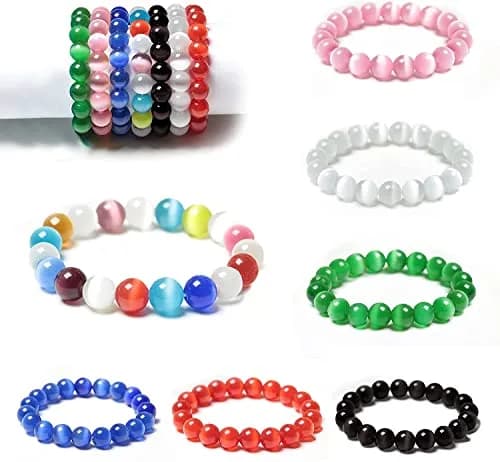 HAAMIIQII Blue Cat Eye Beads 6mm | Luminous Gemstone Jewelry Beads for DIY Crafts thumbnail 5