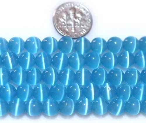 HAAMIIQII Blue Cat Eye Beads 6mm | Luminous Gemstone Jewelry Beads for DIY Crafts thumbnail 3