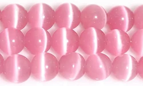 HAAMIIQII Pink Cat Eye Beads 6mm | Luminous Gemstone Jewelry Beads for DIY Crafts thumbnail 3