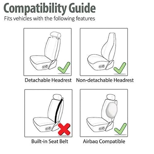 FH Group Front Set Cloth Car Seat Cover for Bucket Seats | Universal Fit & Airbag Compatible (70-120 chars) thumbnail 3