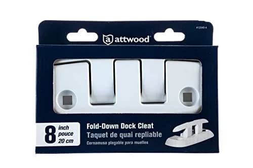 attwood 8-inch Fold-Down Dock Cleat White Marine-Grade Aluminum | Secure & Corrosion-Resistant (70-120 chars) thumbnail 6