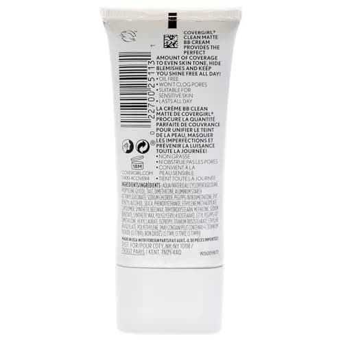 COVERGIRL Clean Matte BB Cream Light/Medium (29.57ml / 1 Fl Oz) | Oil-Free, Cruelty-Free Face Makeup thumbnail 2