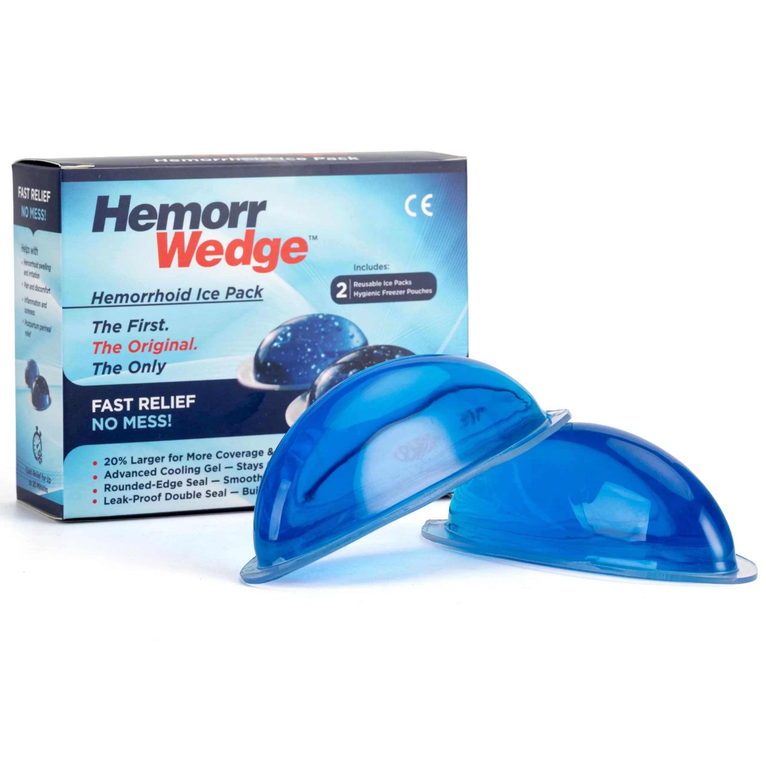 Hemorrwedge Hemorrhoid Ice Pack 2 Count (100mm x 40mm x 40mm) | FDA Approved Cooling Therapy - main product image