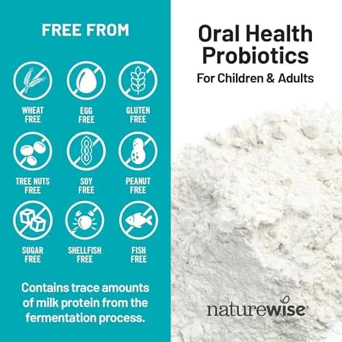 NatureWise Oral Probiotics for Mouth Bad Breath 60 Chewable Mint Tablets | Sugar-Free, Non-GMO, USA Manufactured thumbnail 7