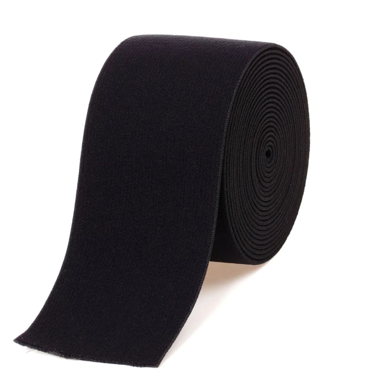 COTOWIN 2-inch Black Plush Elastic | Soft Comfortable Sewing Elastic for Waistbands — 2"