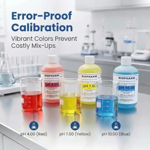 Biopharm pH Calibration Buffer 3-Pack 500 mL | NIST Calibrated, Traceable, Easy Identification thumbnail 6