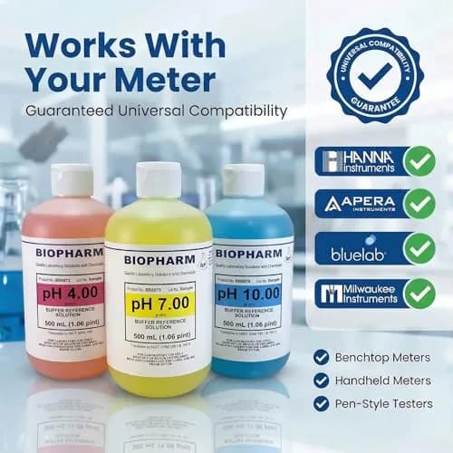 Biopharm pH Calibration Buffer 3-Pack 500 mL | NIST Calibrated, Traceable, Easy Identification thumbnail 3