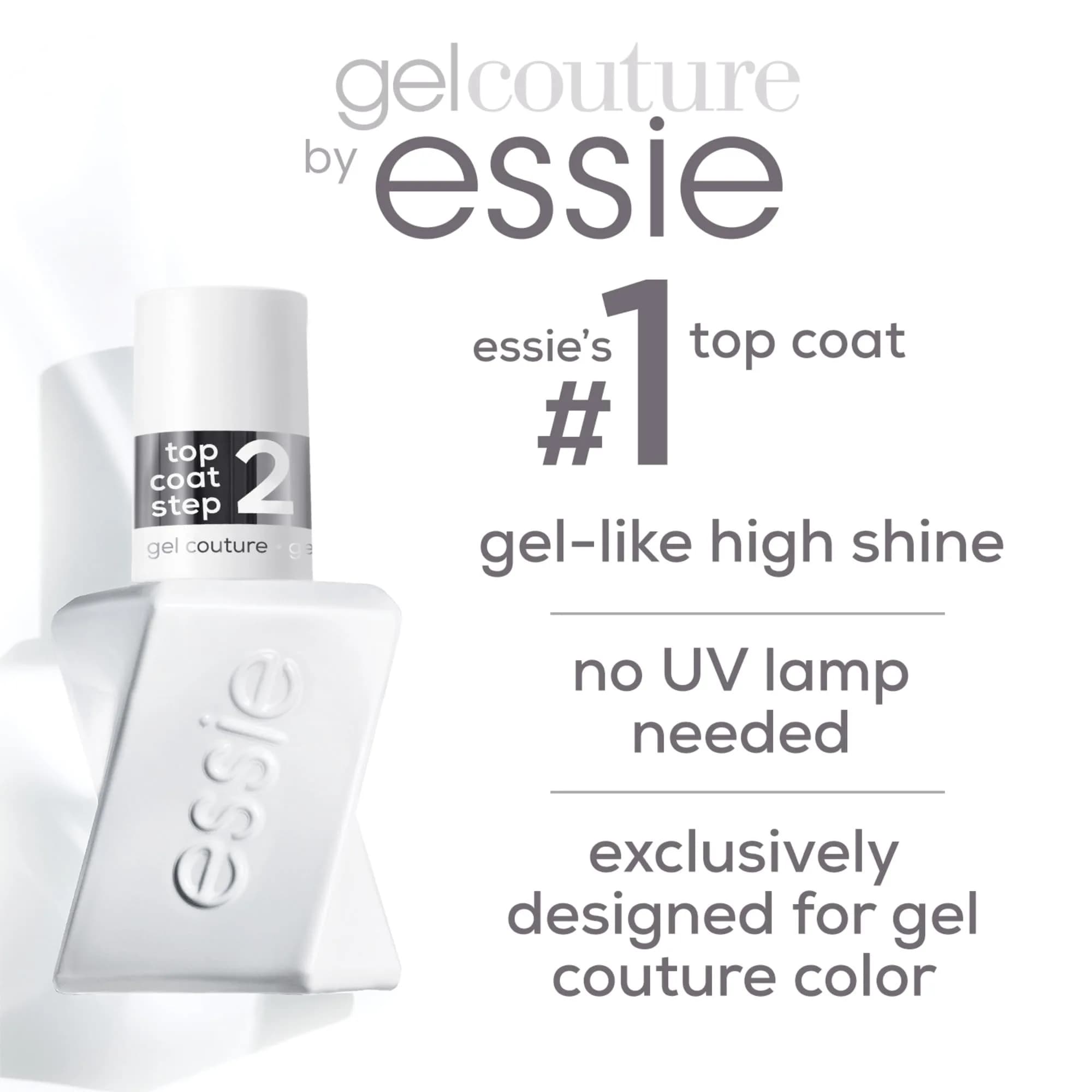 essie Gel Couture Clear Top Coat 13ml (0.46 fl oz) | Shiny, Chip-Resistant Finish - view 3