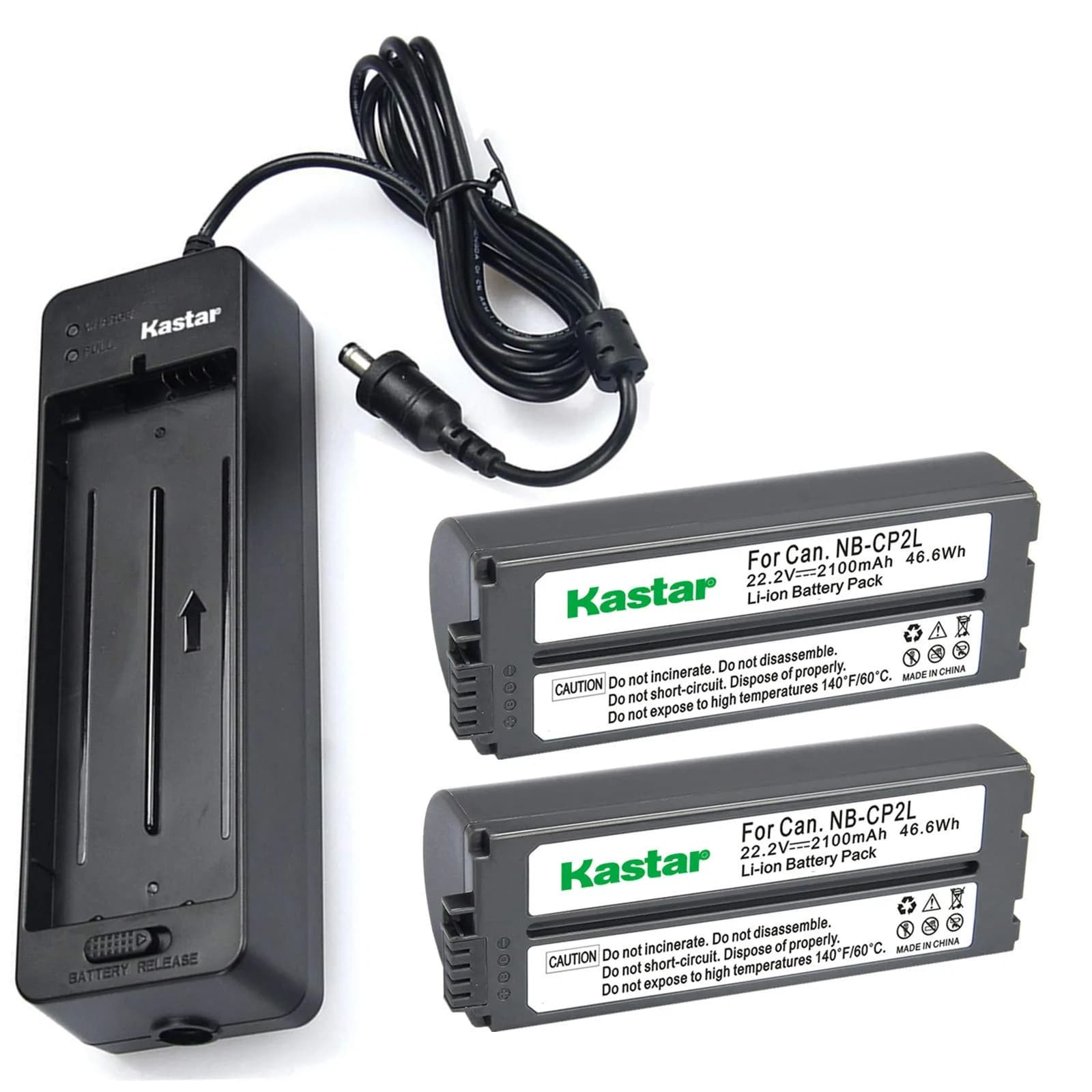 Kastar Battery & Charger BG-CP200 for Canon SELPHY CP Series | High Capacity, Compatible & Reliable — black