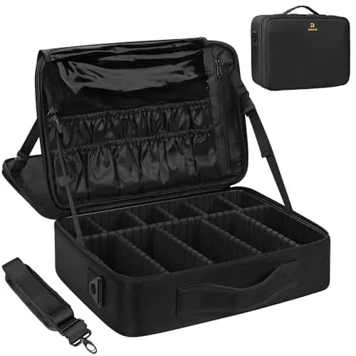 MONSTINA Large Makeup Case 40.2cm x 28.5cm x 14cm | 3 Layers Waterproof Organizer for Hair & Cosmetics thumbnail 1