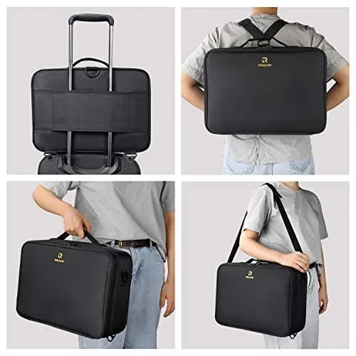 MONSTINA Large Makeup Case 40.2cm x 28.5cm x 14cm | 3 Layers Waterproof Organizer for Hair & Cosmetics thumbnail 3