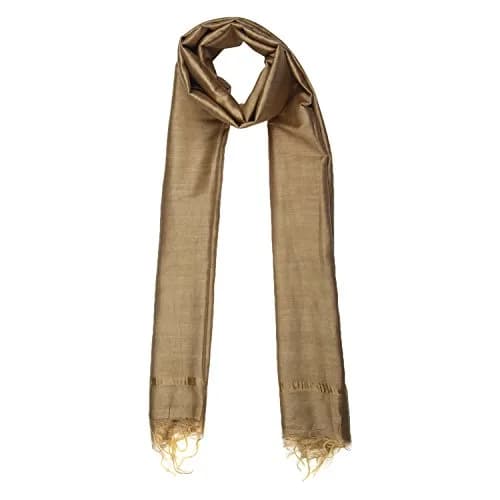 DUPATTA BAZAAR Gold Cotton Silk Dupatta 240 cm (2.62 yd) | Traditional Elegance with Fringed Border thumbnail 4