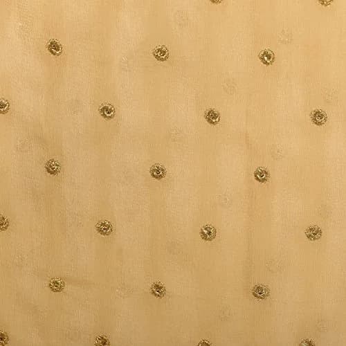 DUPATTA BAZAAR Embroidered Beige Chiffon Dupatta 235 x 92 cm (92"L x 36"W) | Soft Flowy Ethnic Wrap thumbnail 6