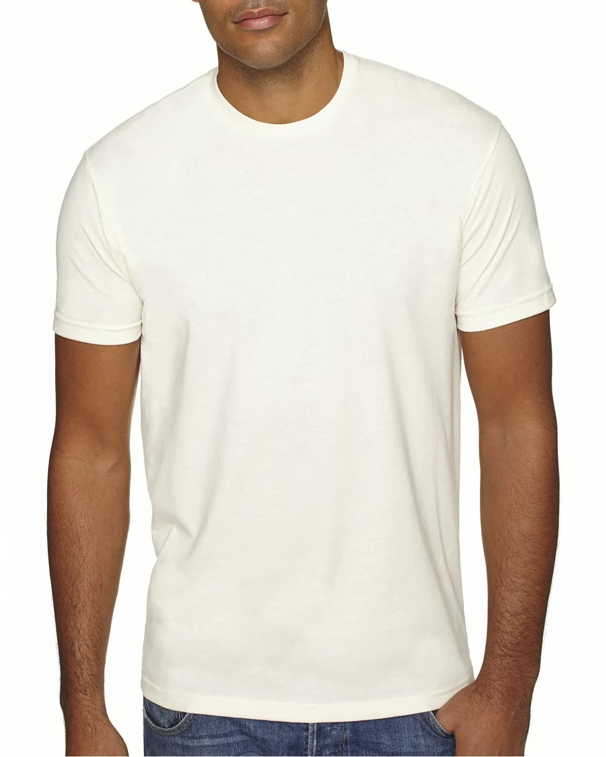 The Next Level Men's Sueded Crew XS Natural | Casual Cotton T-Shirt, Lightweight & Laundered (XS)