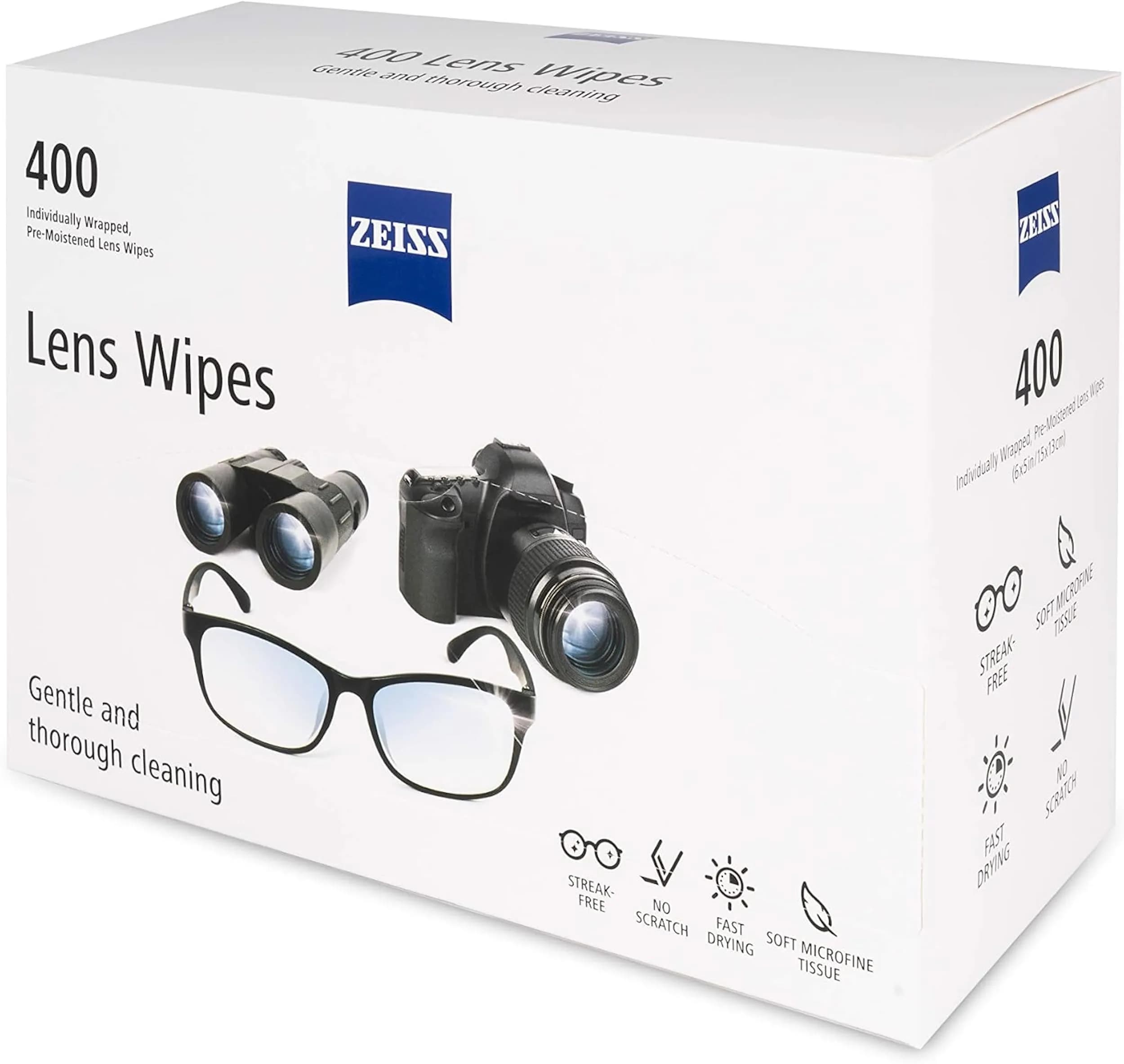 ZEISS Pre-Moistened Lens Wipes for Eyeglasses, 400 Count | Streak-Free Clarity for Optics - view 2