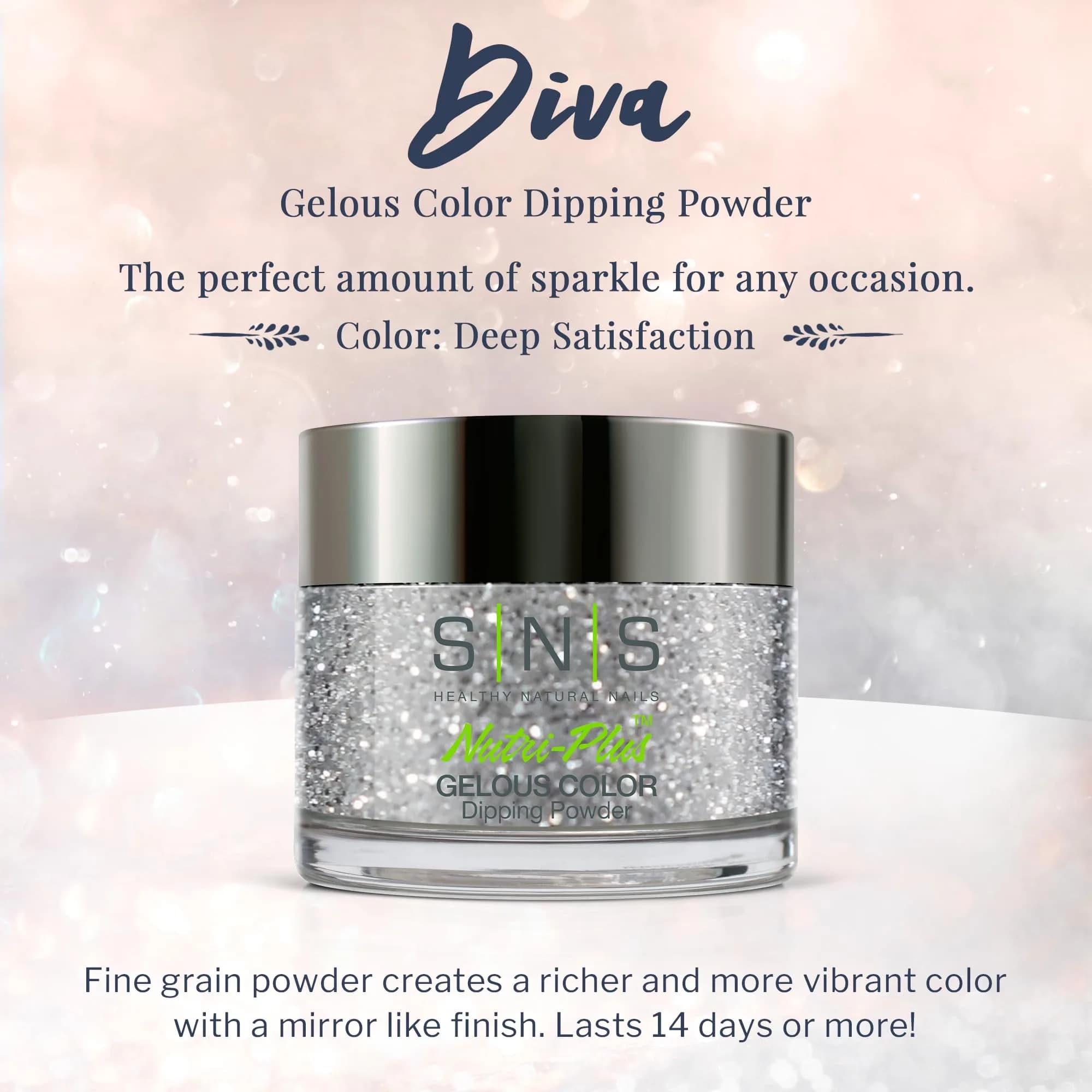 SNS Nail Dip Powder Diva Collection DC07 (1.5 oz / 44.36 ml) | Long-Lasting Glitter Manicure - view 2