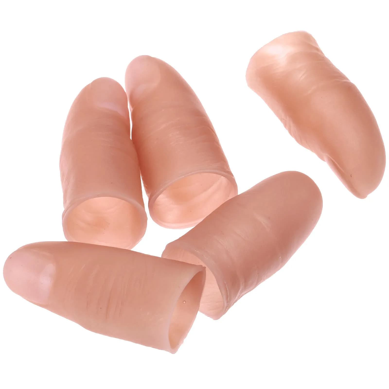 dophee 5Pcs Finger Magic Trick Fake Soft Thumb Tip | Easy Close-Up Illusion for Adults & Kids