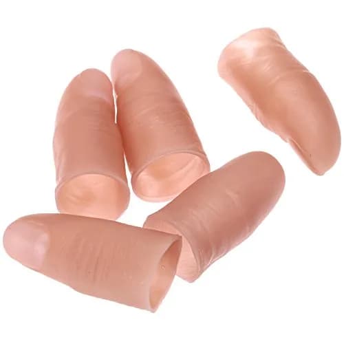 dophee 5Pcs Finger Magic Trick Fake Soft Thumb Tip | Easy Close-Up Illusion for Adults & Kids thumbnail 1