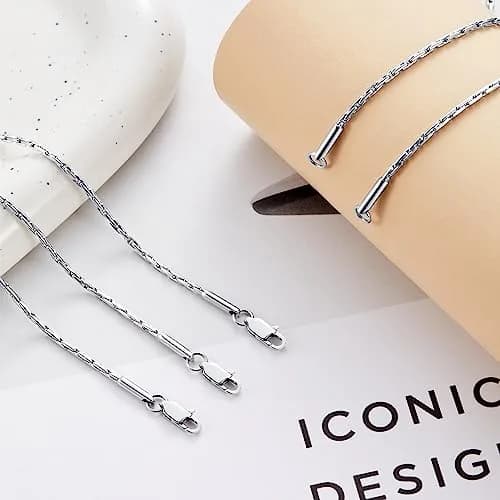 TRUSUPER 2mm Stainless Steel Chain Necklace 24 Inch (61 cm) | Unisex Style Titanium Finish thumbnail 3