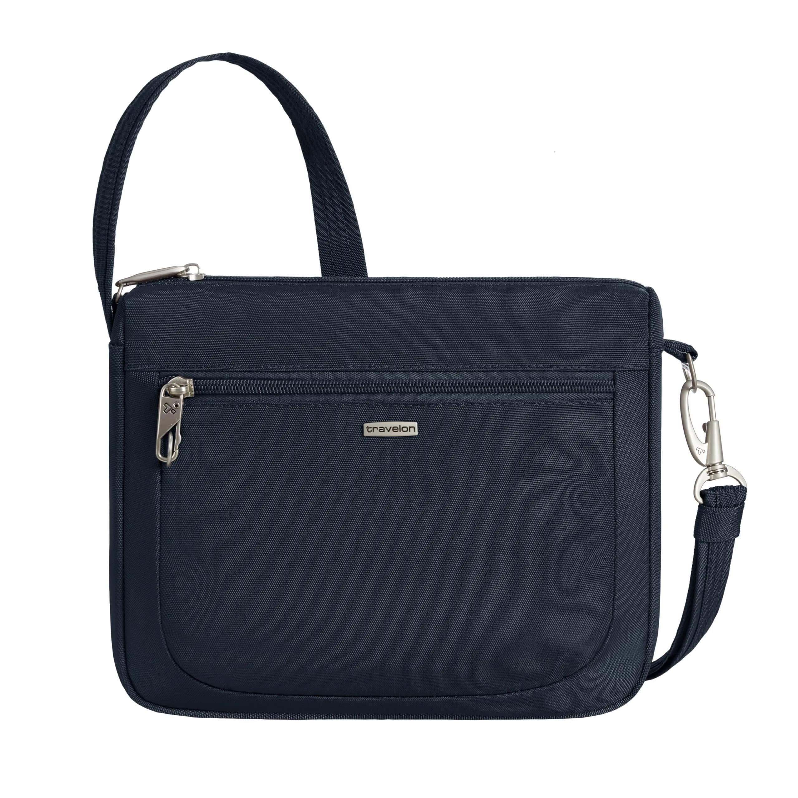 Travelon Anti-Theft Classic Small East/West Crossbody | RFID & Slash-Resistant Security — Midnight