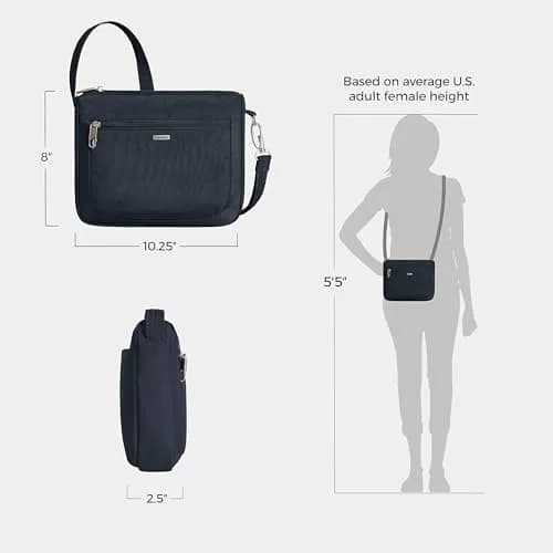 Travelon Anti-Theft Classic Small East/West Crossbody | RFID & Slash-Resistant Security thumbnail 4