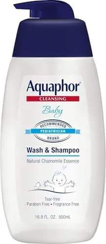 Aquaphor Baby Wash and Shampoo 500ml (16.9 fl. oz.) | Tear-Free Gentle Cleanser for Sensitive Skin thumbnail 1