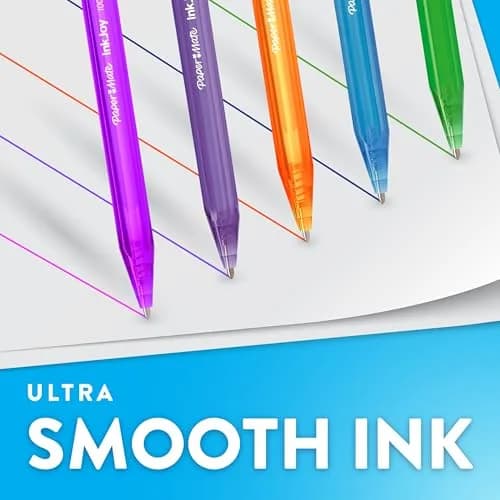 Paper Mate InkJoy 100RT Ballpoint Pens, Retractable, Medium Point (1.0mm), Red Ink, 12 Count | Ultra Smooth Ink for School & Office thumbnail 2