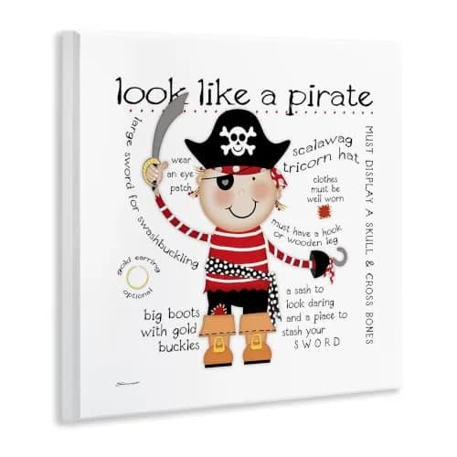 Stupell Industries Pirate Fantasy Ocean Adventure Wall Plaque 12 x 12 Inches | Imaginative Kids Room Decor thumbnail 2