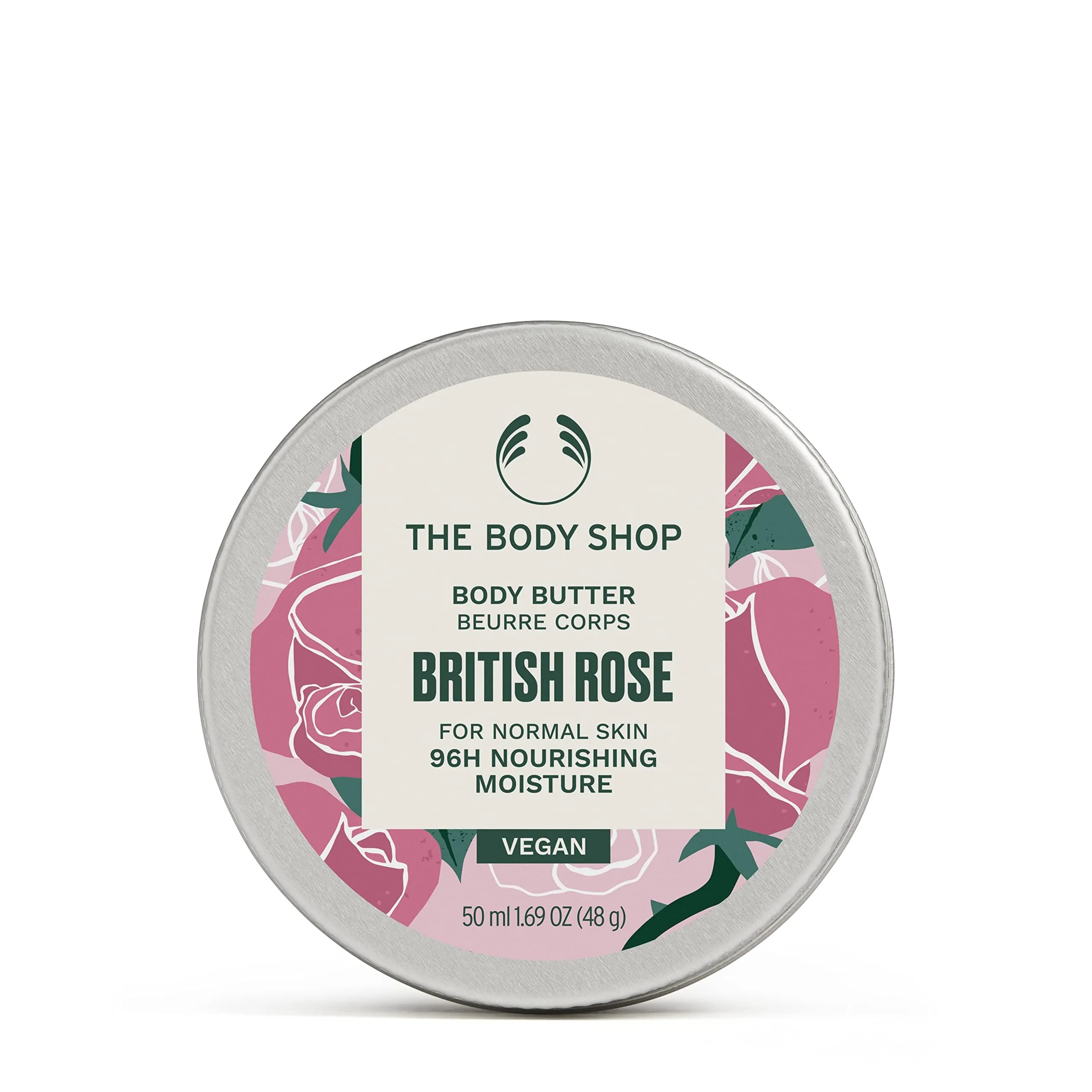 The Body Shop British Rose Body Butter 1.72 oz | Nourishing & Vegan Skincare for Normal Skin