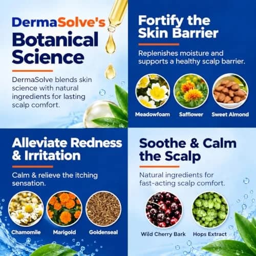 Dermasolve Scalp Oil for Dry Itchy Scalp 4 oz | Loosens Flakes & Buildup, Hypoallergenic, 2-Pack thumbnail 6