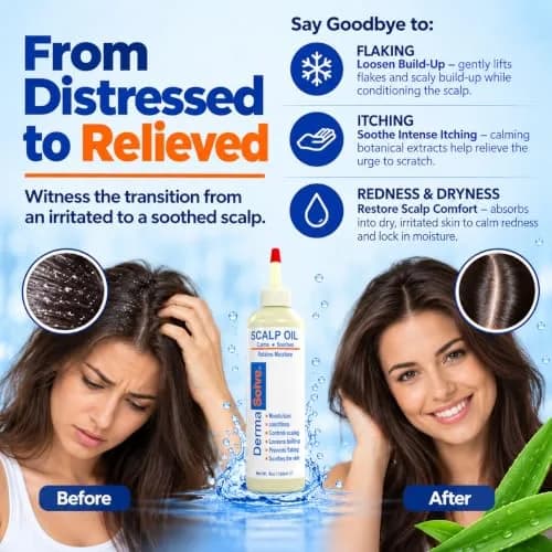 Dermasolve Scalp Oil for Dry Itchy Scalp 4 oz | Loosens Flakes & Buildup, Hypoallergenic, 2-Pack thumbnail 2