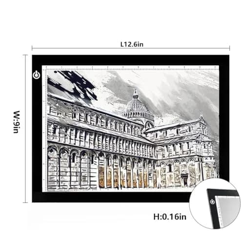 ME456 A4 LED Light Box 36 cm (14") Light Pad with USB Power | Flicker-Free Tracing Table for Artists thumbnail 3