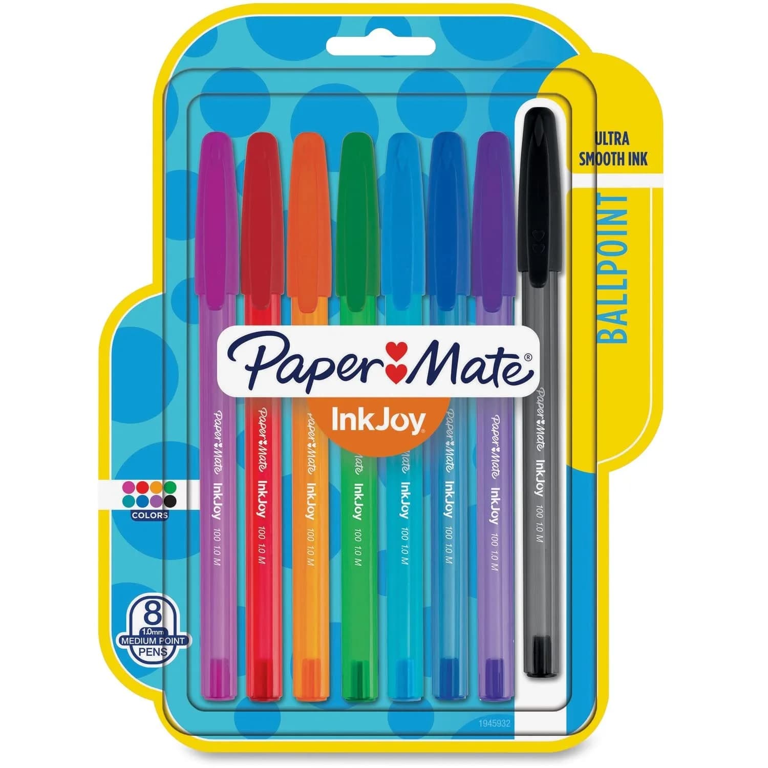 Paper Mate InkJoy 100ST Ballpoint Pens, Assorted Ink, 8 count | Smooth, Bright Colors for School & Office